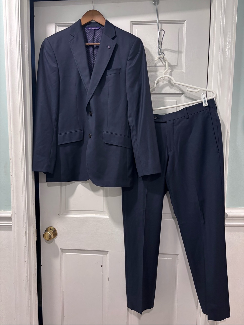 Ted Baker Endurance Jones CT Wool 2 Piece Suit 38S Jacket 31S Pants Navy GUC